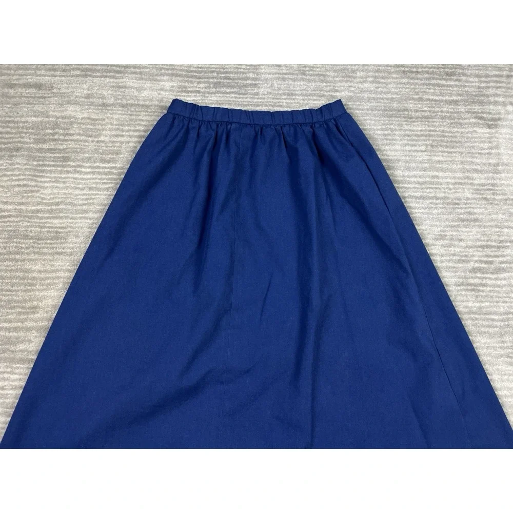 Brenda Johns Skirt Womens‎ Medium Blue A-Line Polyester Blend Midi Made in USA